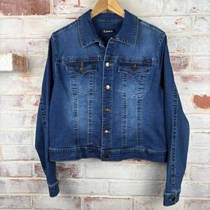 D.Jeans Denim Jacket Medium Wash Fitted Seam Detail Classic Trucker Casual